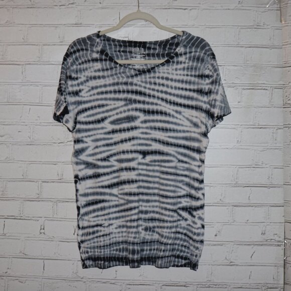 π€ Time and Tru XL Tie-Dye Tee β Gray & White β Soft Stretch Cotton Blend - Picture 1 of 6